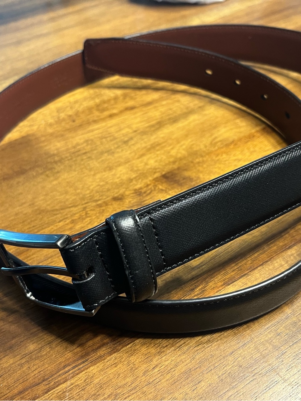 Perry Ellis Black Belt with Silver Buckle